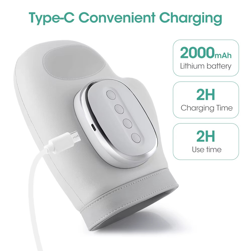 Electric Hand Massager Cordless Hand Massager with Vibration and Heat Air Compression Finger Massager for Arthritis Pain Relief